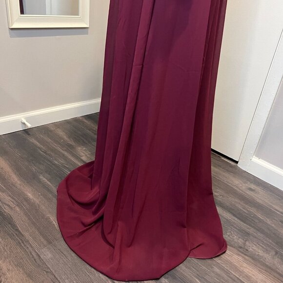 NWT Lulus Burgundy Awaken My Love Long Sleeve Open Back Lace Maxi Dress, Size S - Picture 11 of 16